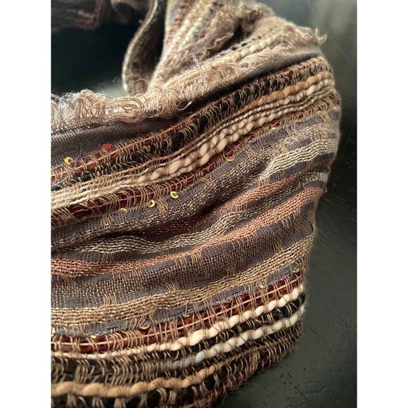 COLLECTION EIGHTEEN Brown Boho Infinity Scarf sz OS - Picture 5 of 9